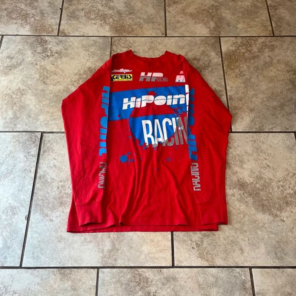 Vintage 80s Hi Point Racing Motocross Long Sleeve Shirt Single Stitch L